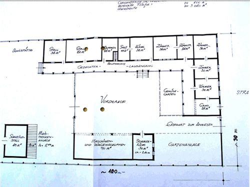 Bild 8 - Plan eines Halbquerhauses in der Hauptgasse (Haus Nr. 95).